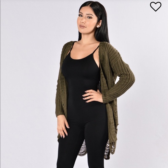 fashion nova green cardigan